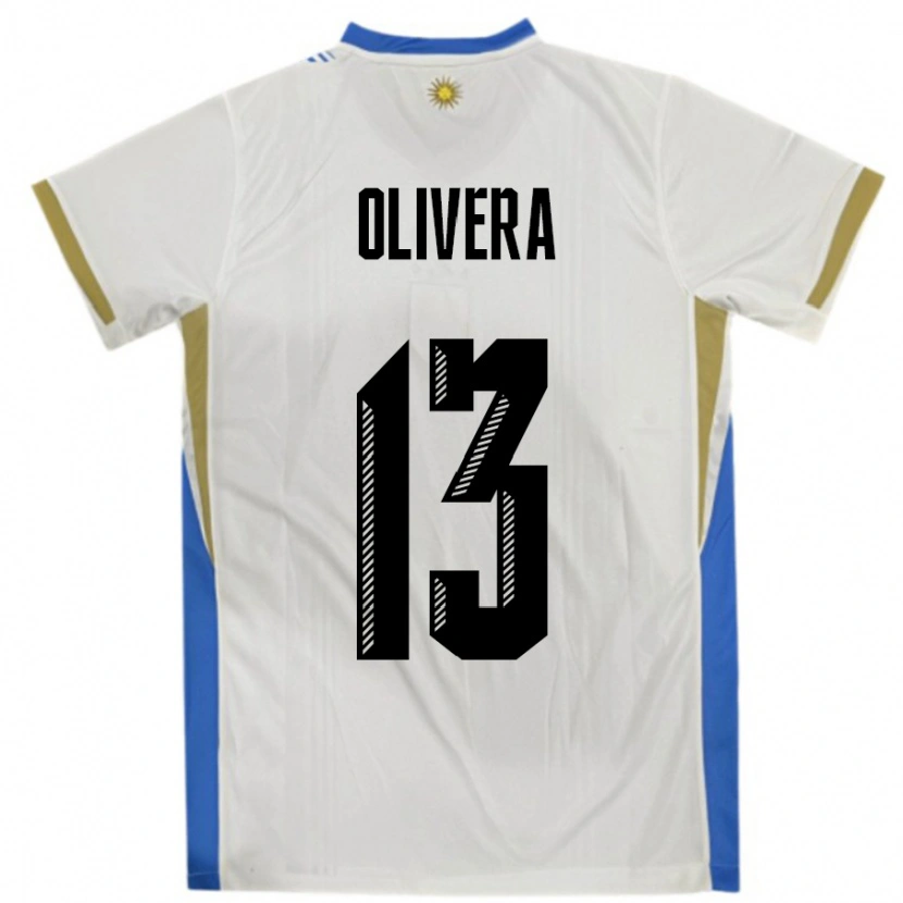 Danxen Herren Uruguay Sofia Olivera #13 Weiß Blau Auswärtstrikot Trikot 24-26 T-Shirt