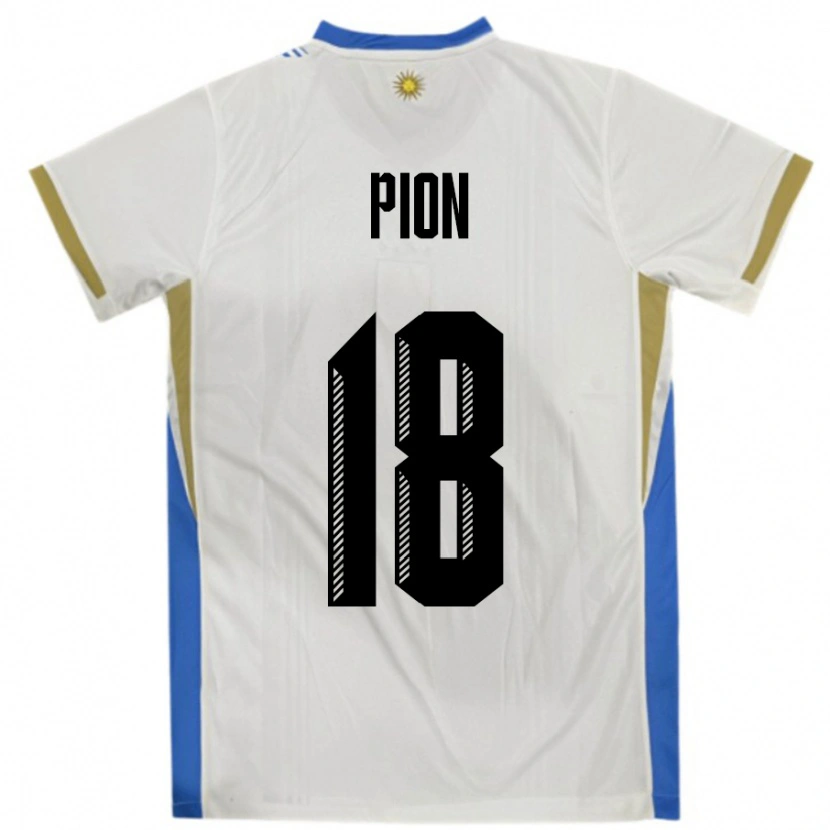 Danxen Herren Uruguay Mariana Pion #18 Weiß Blau Auswärtstrikot Trikot 24-26 T-Shirt