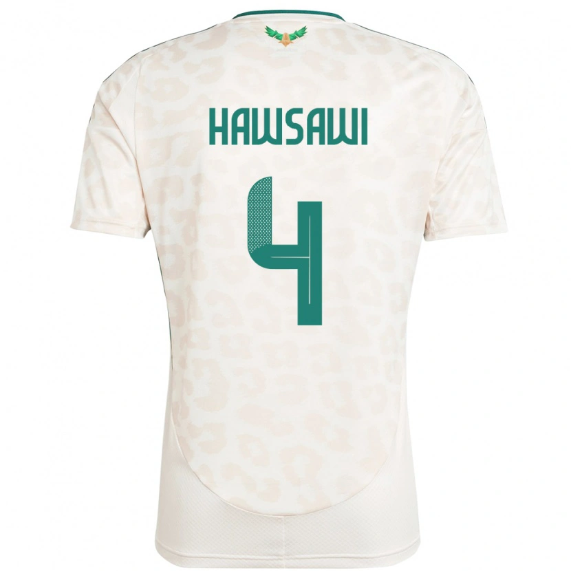 Danxen Herren Saudi-Arabien Mohammed Hawsawi #4 Weiß Auswärtstrikot Trikot 24-26 T-Shirt