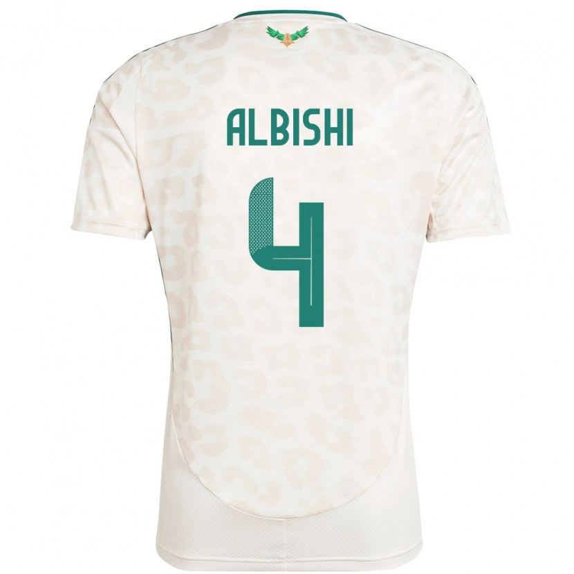 Danxen Herren Saudi-Arabien Abdullah Albishi #4 Weiß Auswärtstrikot Trikot 24-26 T-Shirt
