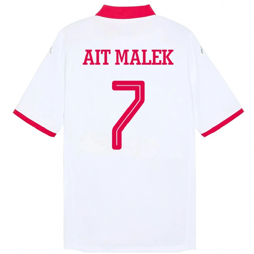 Danxen Herren Tunesien Bilel Aït Malek #7 Weiß Auswärtstrikot Trikot 24-26 T-Shirt