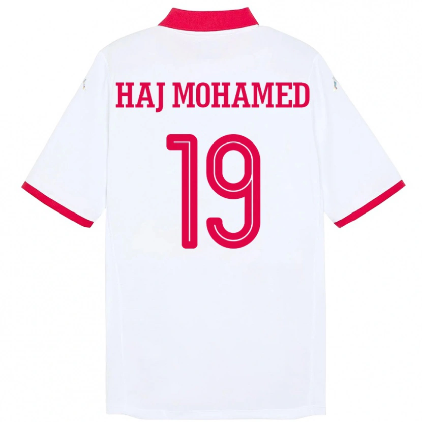 Danxen Herren Tunesien Anas Haj Mohamed #19 Weiß Auswärtstrikot Trikot 24-26 T-Shirt