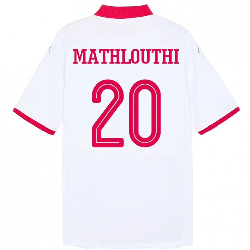 Danxen Herren Tunesien Hamza Mathlouthi #20 Weiß Auswärtstrikot Trikot 24-26 T-Shirt