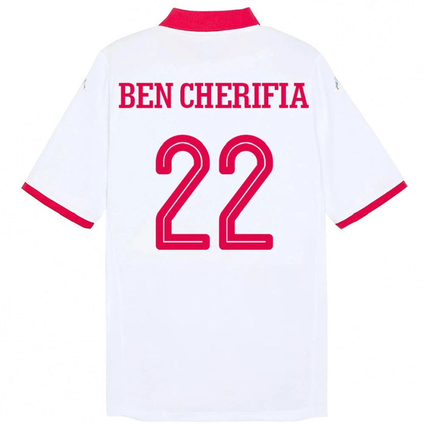 Danxen Herren Tunesien Moez Ben Cherifia #22 Weiß Auswärtstrikot Trikot 24-26 T-Shirt