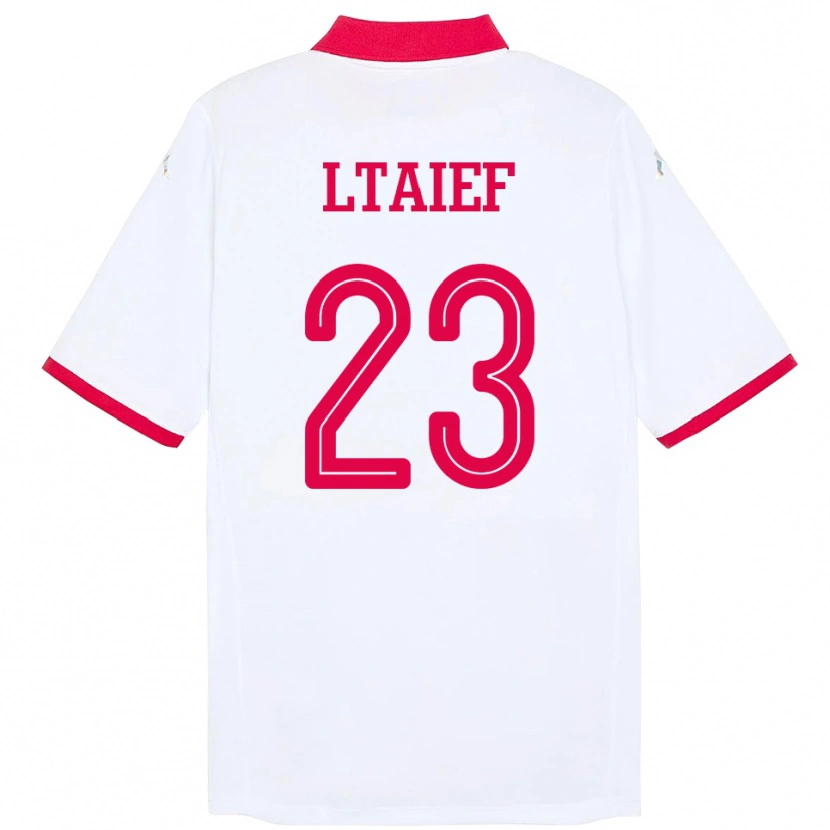 Danxen Herren Tunesien Sayfallah Ltaief #23 Weiß Auswärtstrikot Trikot 24-26 T-Shirt