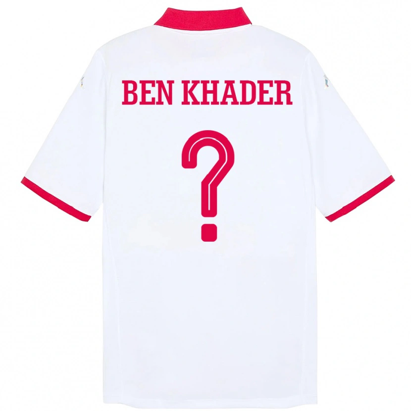 Danxen Herren Tunesien Chaouki Ben Khader #0 Weiß Auswärtstrikot Trikot 24-26 T-Shirt