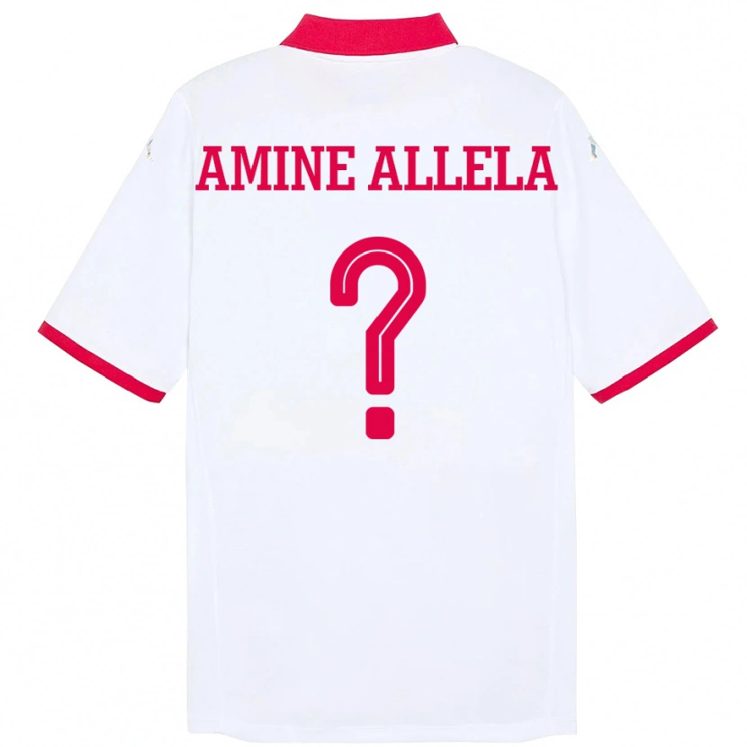 Danxen Herren Tunesien Mohamed Amine Allela #0 Weiß Auswärtstrikot Trikot 24-26 T-Shirt