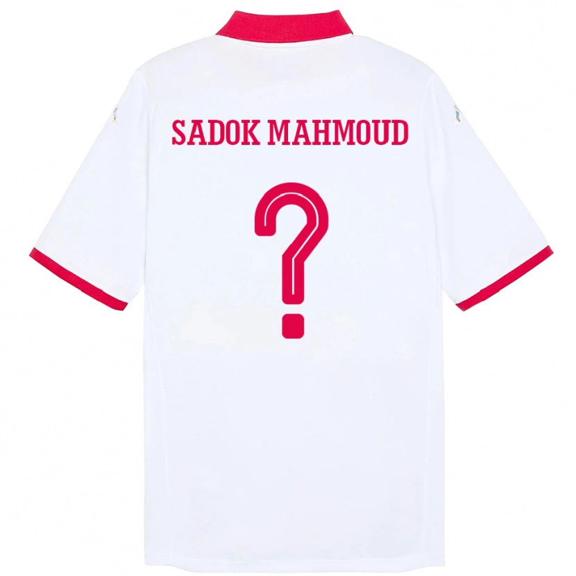 Danxen Herren Tunesien Mohamed Sadok Mahmoud #0 Weiß Auswärtstrikot Trikot 24-26 T-Shirt