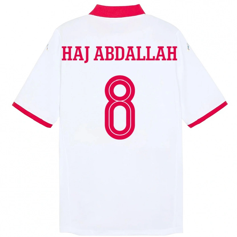 Danxen Herren Tunesien Saifedine Haj Abdallah #8 Weiß Auswärtstrikot Trikot 24-26 T-Shirt