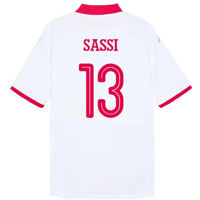 Danxen Herren Tunesien Ferjani Sassi #13 Weiß Auswärtstrikot Trikot 24-26 T-Shirt