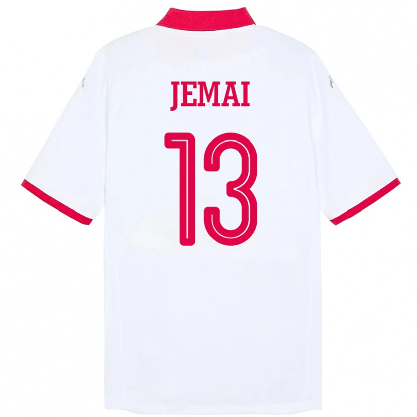 Danxen Herren Tunesien Yasmine Jemai #13 Weiß Auswärtstrikot Trikot 24-26 T-Shirt