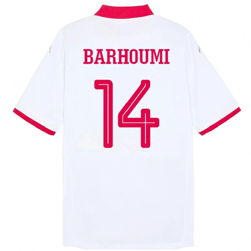 Danxen Herren Tunesien Salah Barhoumi #14 Weiß Auswärtstrikot Trikot 24-26 T-Shirt