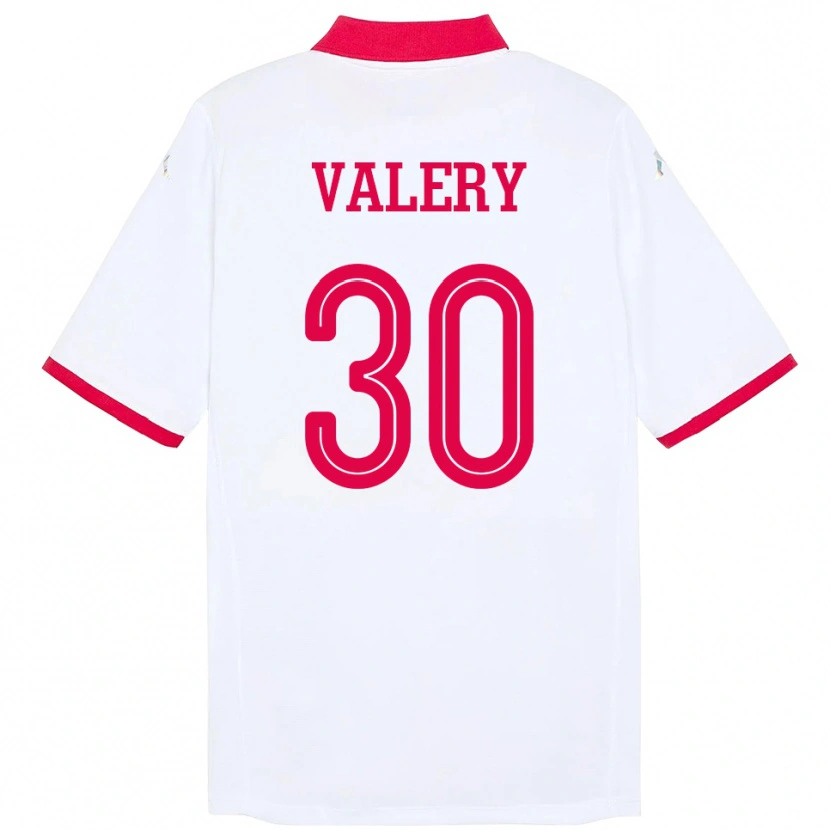 Danxen Herren Tunesien Yann Valery #30 Weiß Auswärtstrikot Trikot 24-26 T-Shirt