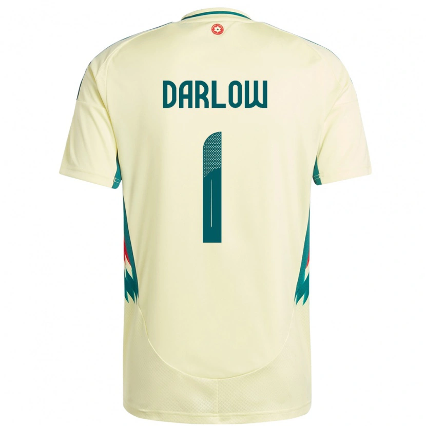 Danxen Herren Wales Karl Darlow #1 Beige Gelb Auswärtstrikot Trikot 24-26 T-Shirt
