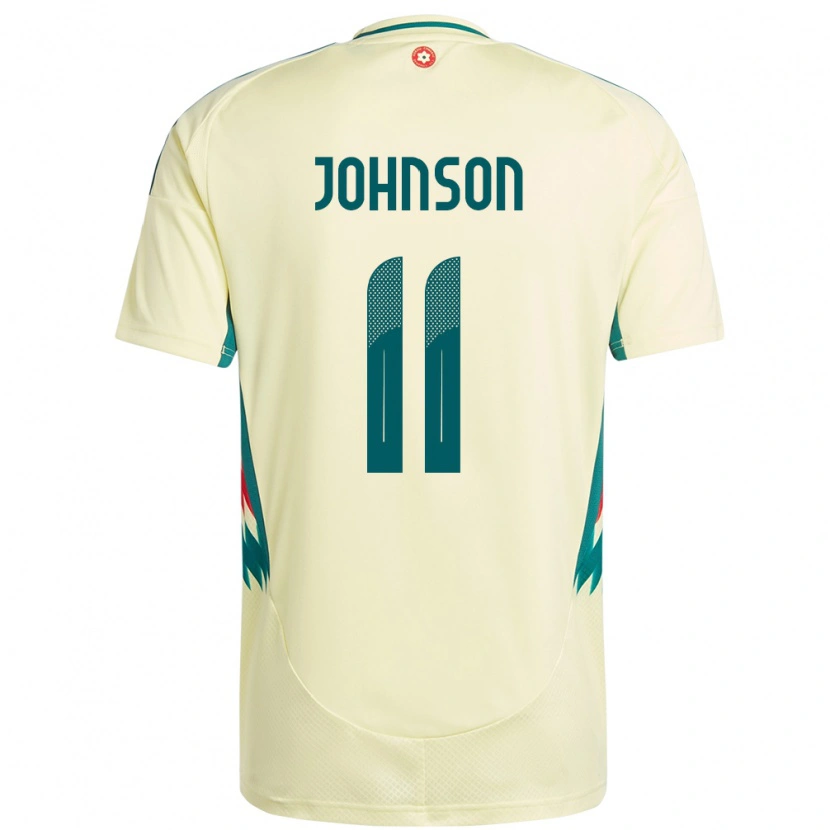 Danxen Herren Wales Brennan Johnson #11 Beige Gelb Auswärtstrikot Trikot 24-26 T-Shirt