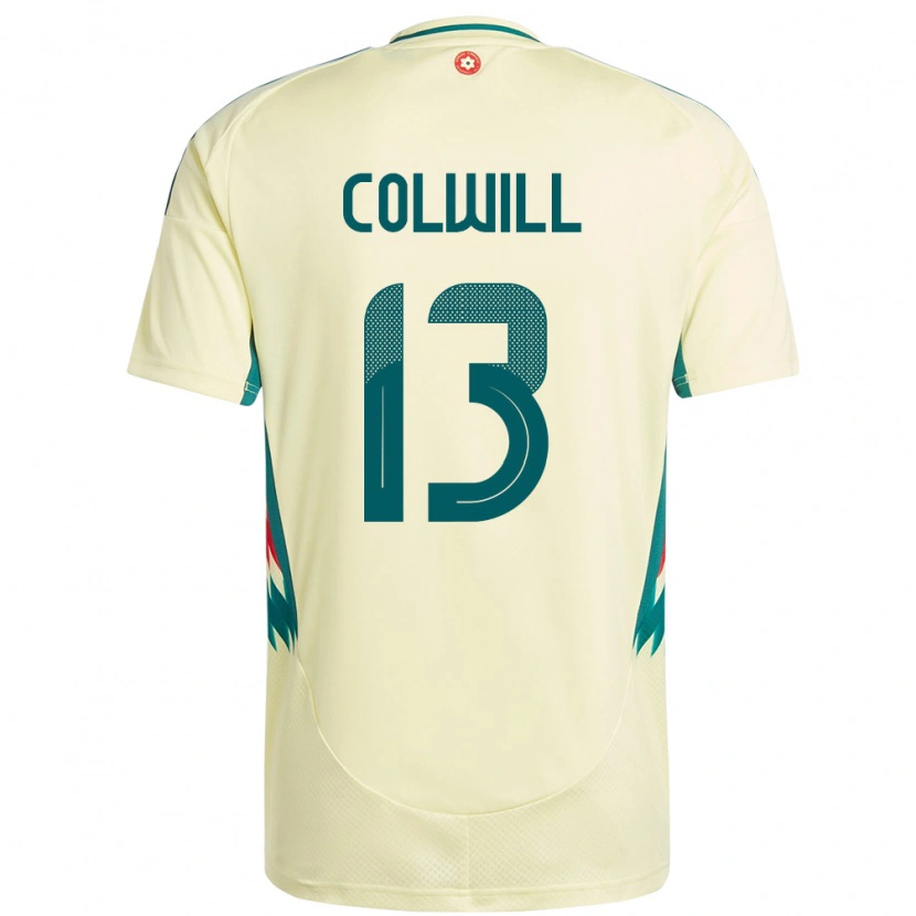 Danxen Herren Wales Rubin Colwill #13 Beige Gelb Auswärtstrikot Trikot 24-26 T-Shirt