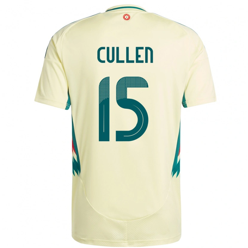 Danxen Herren Wales Liam Cullen #15 Beige Gelb Auswärtstrikot Trikot 24-26 T-Shirt