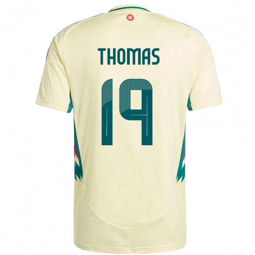 Danxen Herren Wales Sorba Thomas #19 Beige Gelb Auswärtstrikot Trikot 24-26 T-Shirt