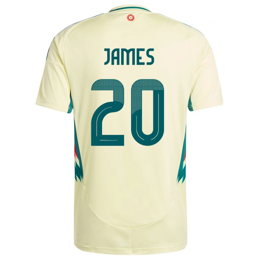 Danxen Herren Wales Daniel James #20 Beige Gelb Auswärtstrikot Trikot 24-26 T-Shirt