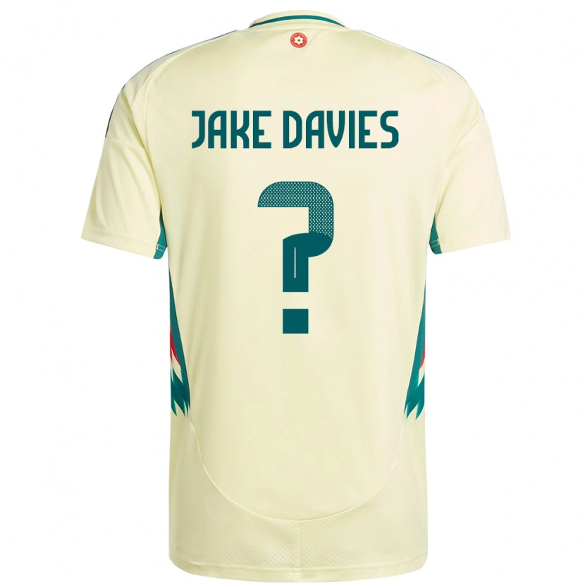 Danxen Herren Wales Jake Davies #0 Beige Gelb Auswärtstrikot Trikot 24-26 T-Shirt