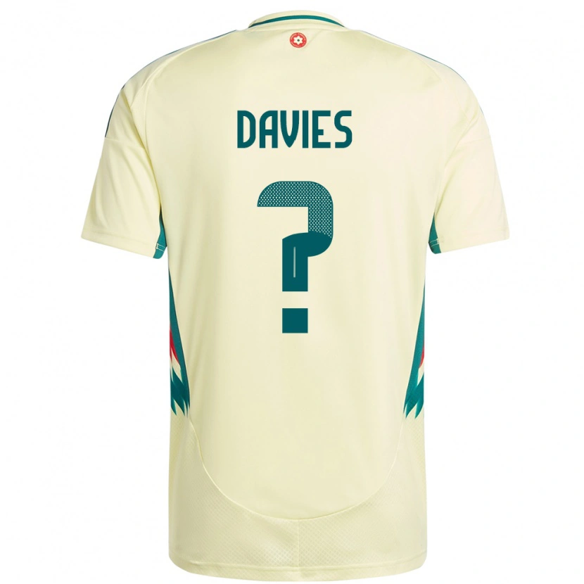 Danxen Herren Wales Isaac Davies #0 Beige Gelb Auswärtstrikot Trikot 24-26 T-Shirt