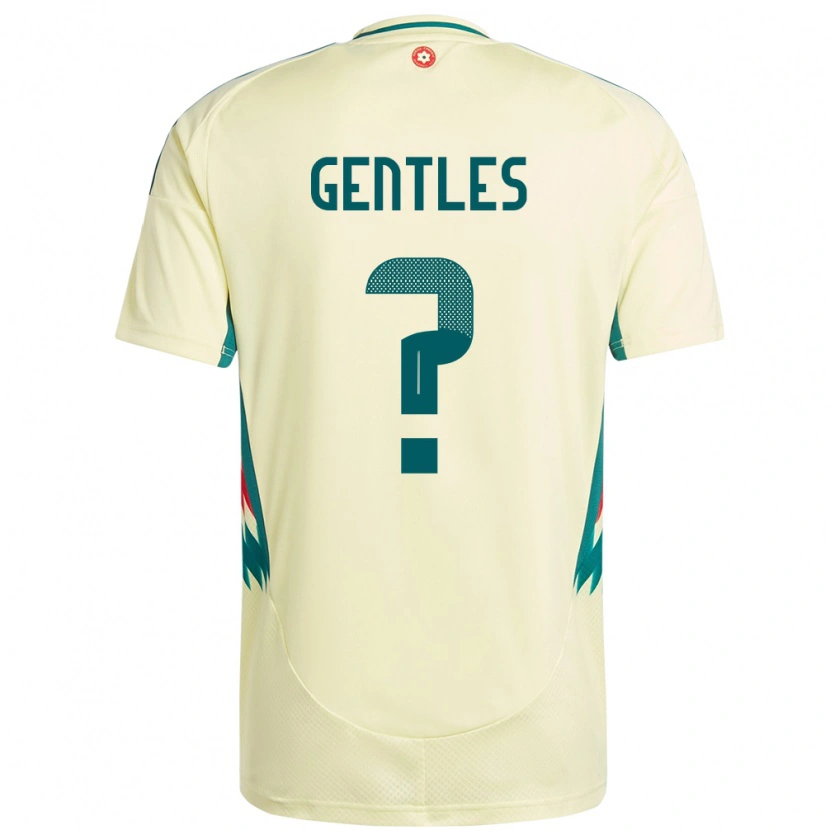 Danxen Herren Wales Josh Gentles #0 Beige Gelb Auswärtstrikot Trikot 24-26 T-Shirt