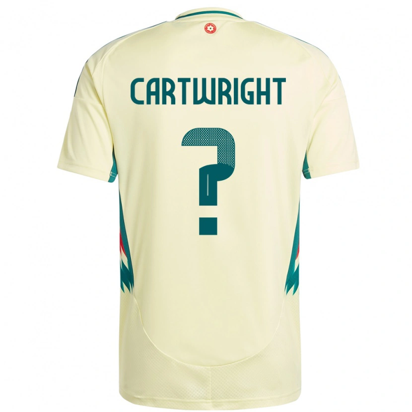Danxen Herren Wales Logan Cartwright #0 Beige Gelb Auswärtstrikot Trikot 24-26 T-Shirt