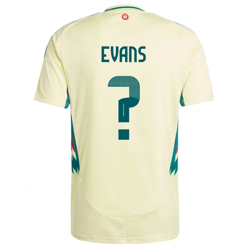 Danxen Herren Wales Grufydd Evans #0 Beige Gelb Auswärtstrikot Trikot 24-26 T-Shirt