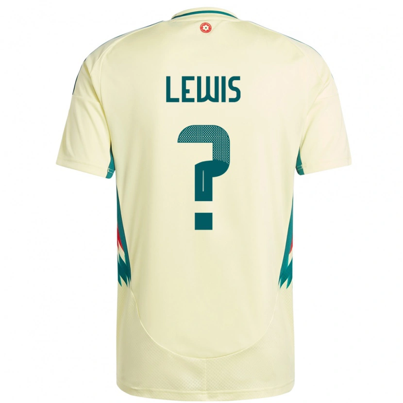 Danxen Herren Wales Bobby Lewis #0 Beige Gelb Auswärtstrikot Trikot 24-26 T-Shirt