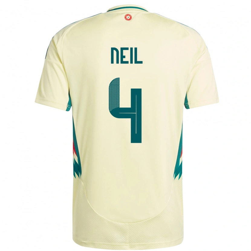 Danxen Herren Wales Marlie Neil #4 Beige Gelb Auswärtstrikot Trikot 24-26 T-Shirt