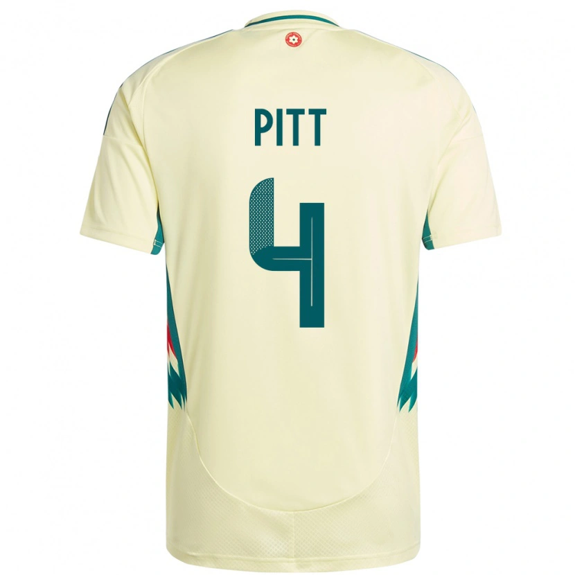 Danxen Herren Wales Theo Pitt #4 Beige Gelb Auswärtstrikot Trikot 24-26 T-Shirt