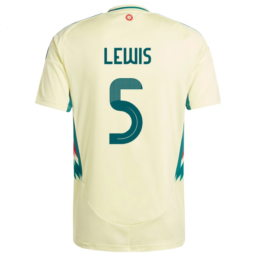 Danxen Herren Wales Emlyn Lewis #5 Beige Gelb Auswärtstrikot Trikot 24-26 T-Shirt