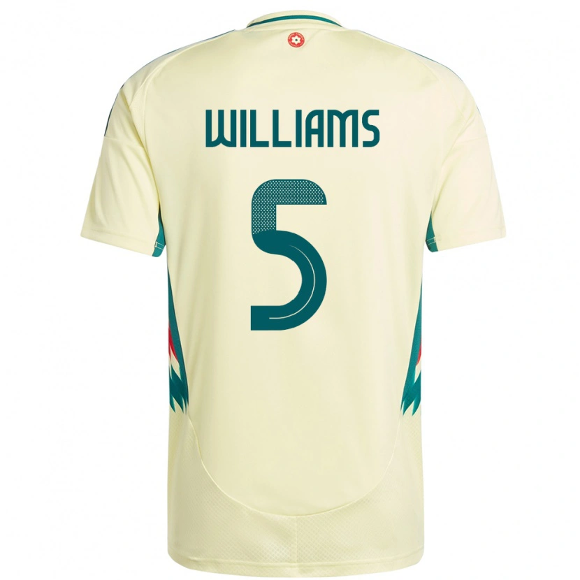 Danxen Herren Wales Ashton Williams #5 Beige Gelb Auswärtstrikot Trikot 24-26 T-Shirt