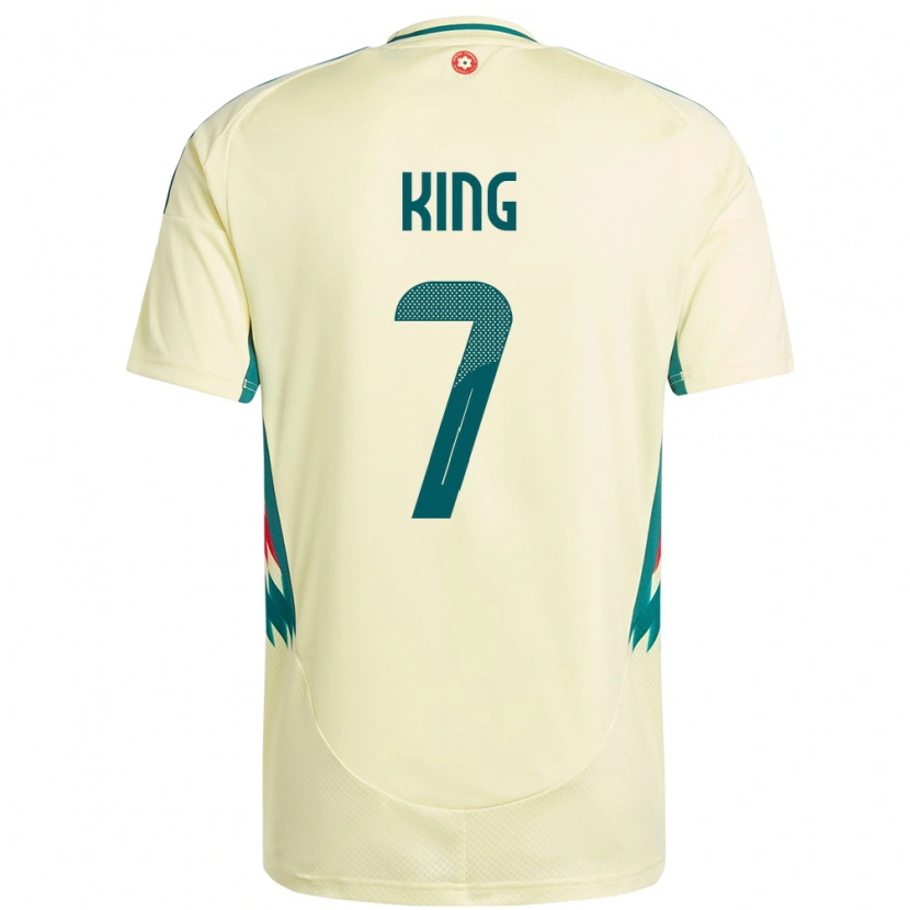 Danxen Herren Wales Eli King #7 Beige Gelb Auswärtstrikot Trikot 24-26 T-Shirt