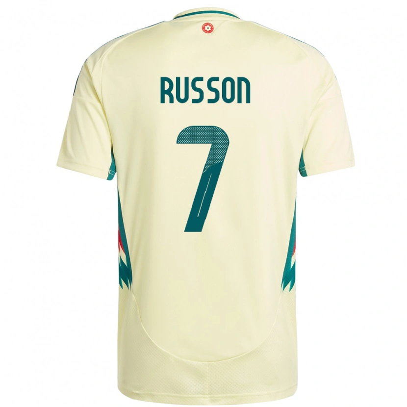 Danxen Herren Wales Will Russon #7 Beige Gelb Auswärtstrikot Trikot 24-26 T-Shirt