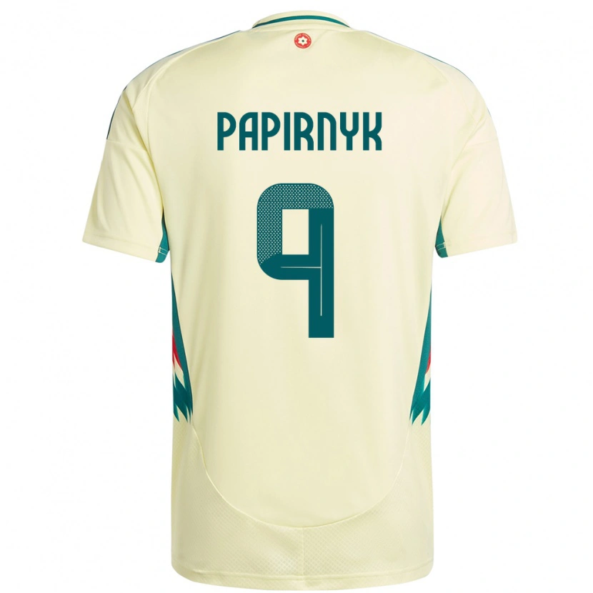 Danxen Herren Wales Leo Papirnyk #9 Beige Gelb Auswärtstrikot Trikot 24-26 T-Shirt