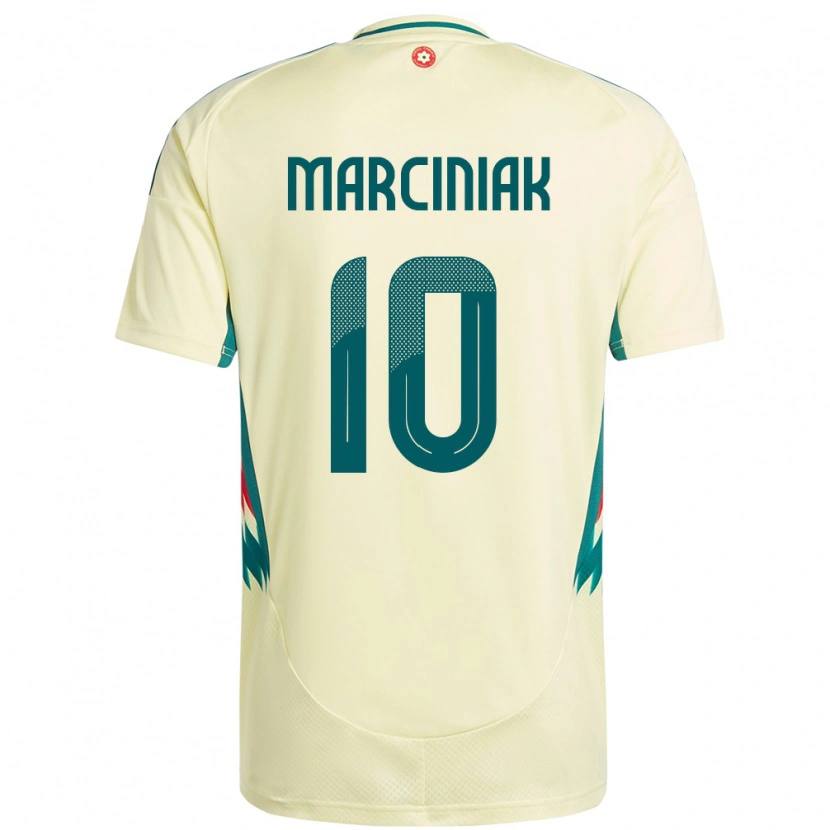 Danxen Herren Wales Alex Marciniak #10 Beige Gelb Auswärtstrikot Trikot 24-26 T-Shirt