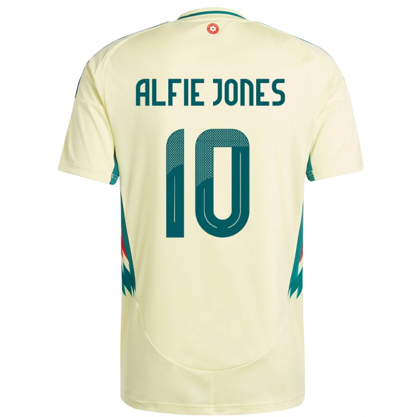 Danxen Herren Wales Alfie Jones #10 Beige Gelb Auswärtstrikot Trikot 24-26 T-Shirt