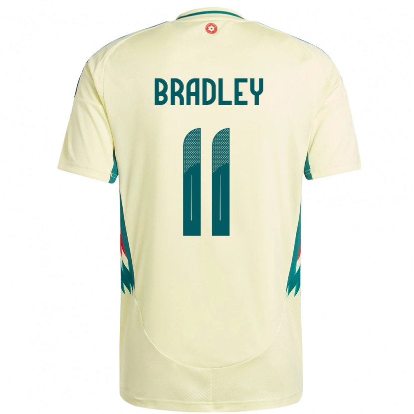 Danxen Herren Wales Sion Bradley #11 Beige Gelb Auswärtstrikot Trikot 24-26 T-Shirt