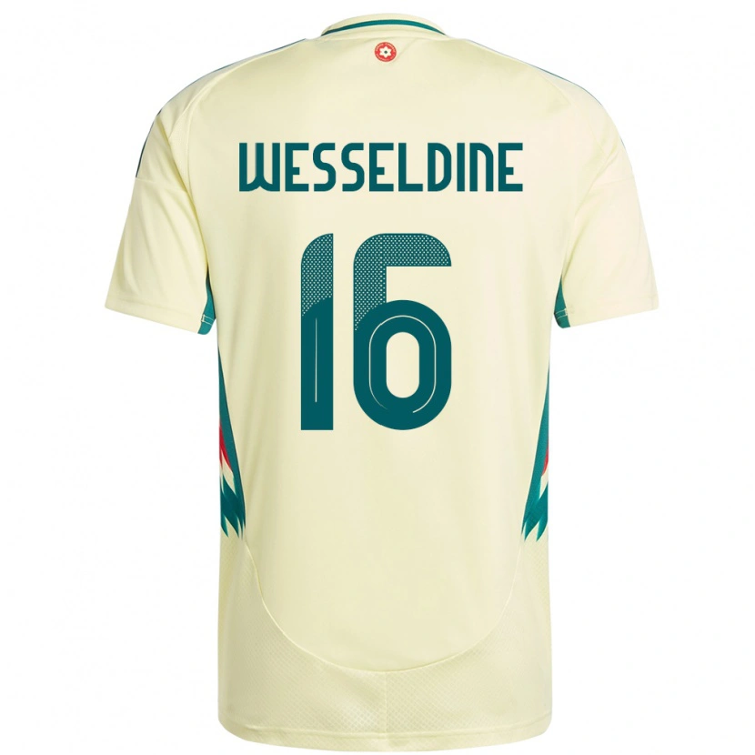 Danxen Herren Wales Charlie Wesseldine #16 Beige Gelb Auswärtstrikot Trikot 24-26 T-Shirt