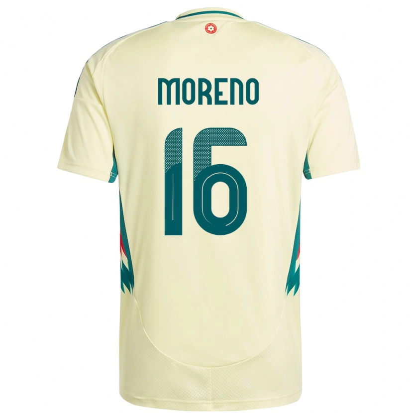 Danxen Herren Wales Paul Moreno #16 Beige Gelb Auswärtstrikot Trikot 24-26 T-Shirt