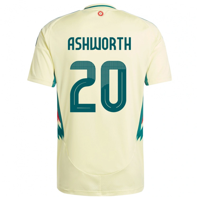Danxen Herren Wales Zac Ashworth #20 Beige Gelb Auswärtstrikot Trikot 24-26 T-Shirt