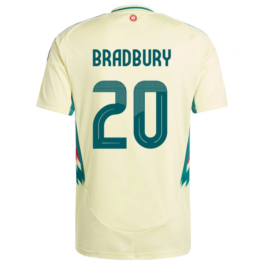 Danxen Herren Wales Louie Bradbury #20 Beige Gelb Auswärtstrikot Trikot 24-26 T-Shirt