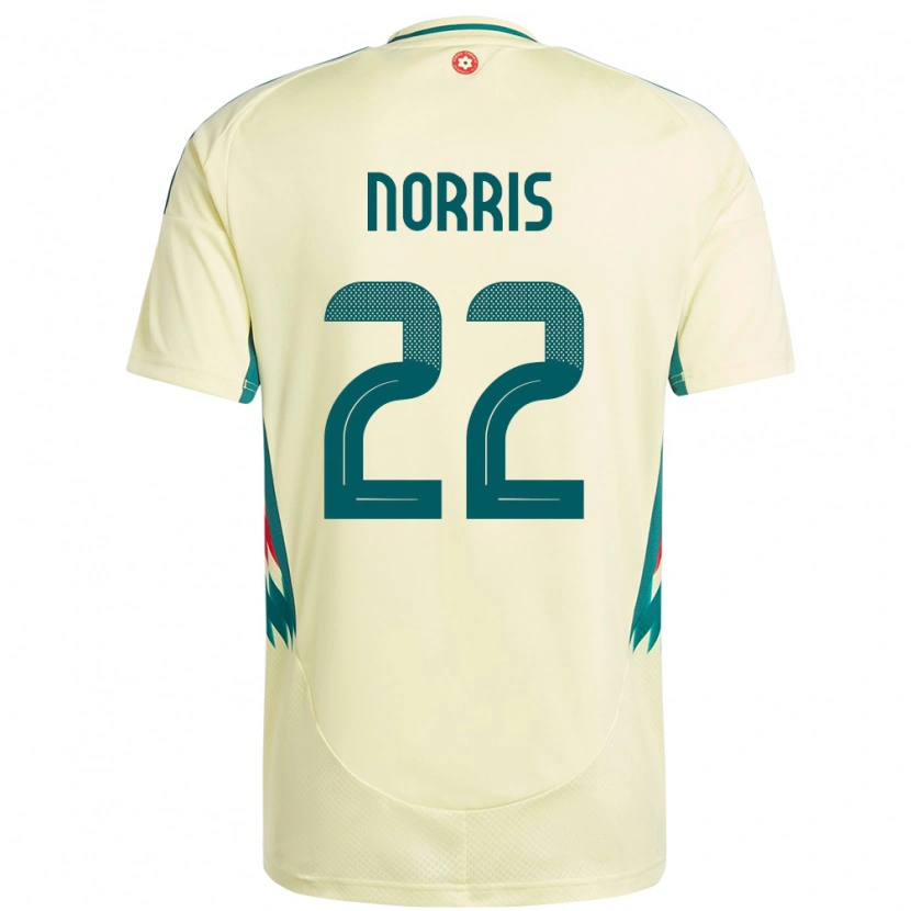 Danxen Herren Wales Jacob Norris #22 Beige Gelb Auswärtstrikot Trikot 24-26 T-Shirt