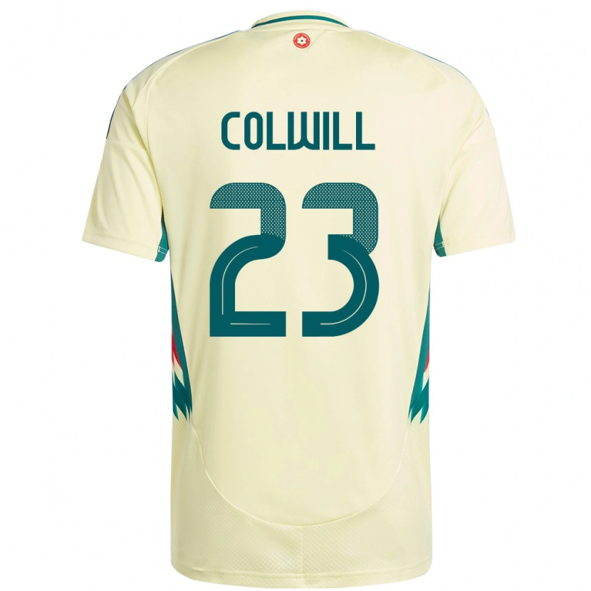 Danxen Herren Wales Joel Colwill #23 Beige Gelb Auswärtstrikot Trikot 24-26 T-Shirt
