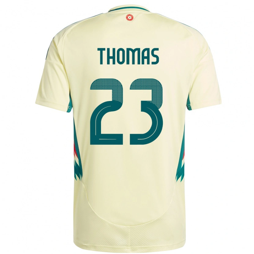 Danxen Herren Wales Isaac Thomas #23 Beige Gelb Auswärtstrikot Trikot 24-26 T-Shirt