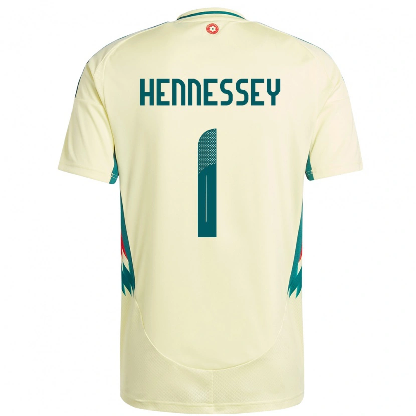 Danxen Herren Wales Wayne Hennessey #1 Beige Gelb Auswärtstrikot Trikot 24-26 T-Shirt