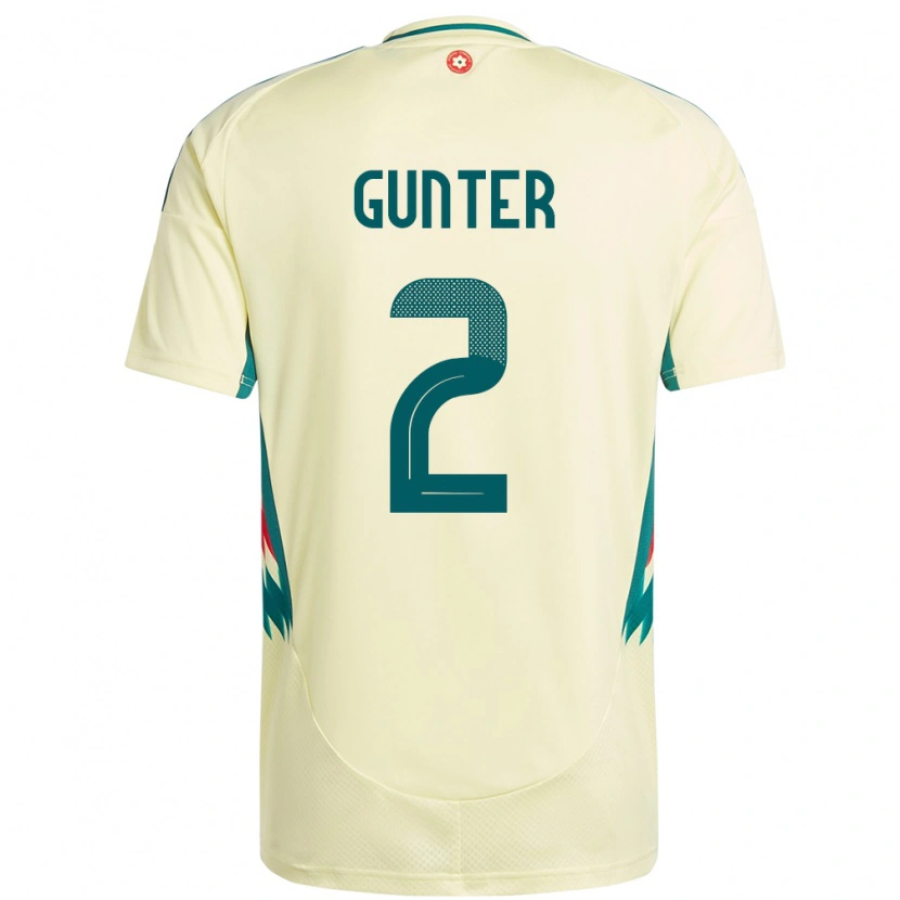 Danxen Herren Wales Chris Gunter #2 Beige Gelb Auswärtstrikot Trikot 24-26 T-Shirt