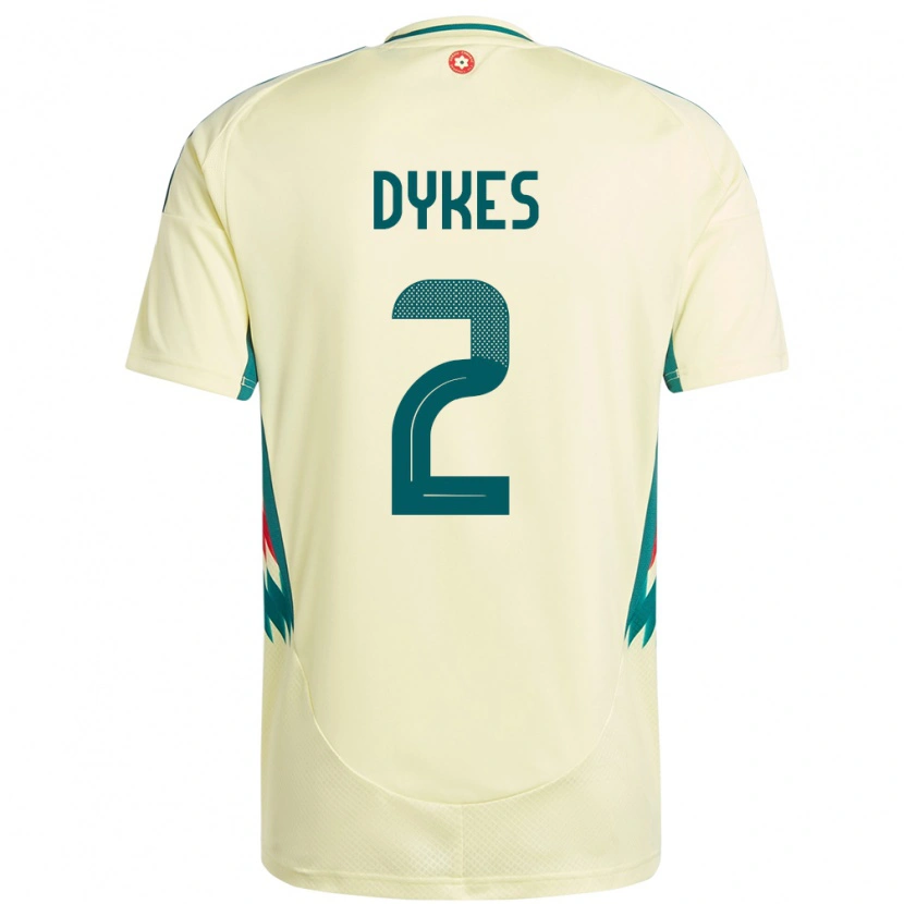 Danxen Herren Wales Loren Dykes #2 Beige Gelb Auswärtstrikot Trikot 24-26 T-Shirt