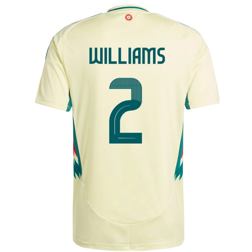 Danxen Herren Wales Morgan Williams #2 Beige Gelb Auswärtstrikot Trikot 24-26 T-Shirt